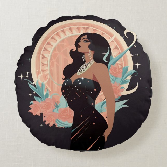 POWER DER SCHÖNHEIT #1 RUNDES KISSEN (Vorderseite)