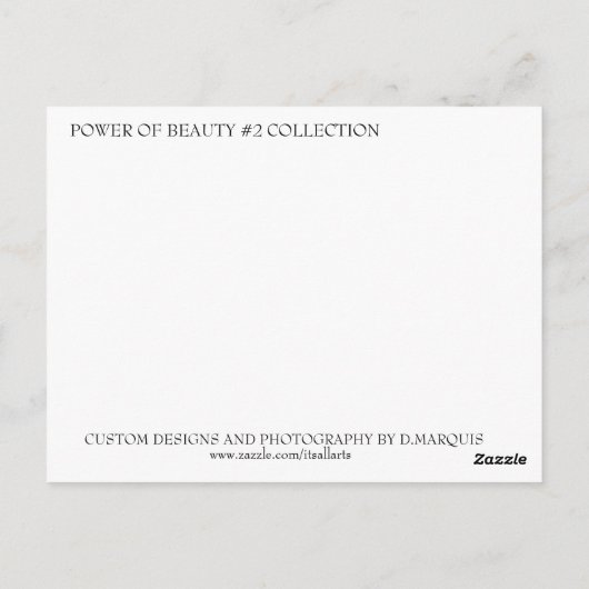 POWER DER SCHÖNHEIT #2 POSTKARTE (Rückseite)