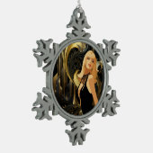 POWER DER SCHÖNHEIT 3 SCHNEEFLOCKEN Zinn-Ornament (Links)