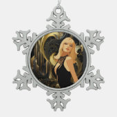 POWER DER SCHÖNHEIT 3 SCHNEEFLOCKEN Zinn-Ornament (Vorderseite)