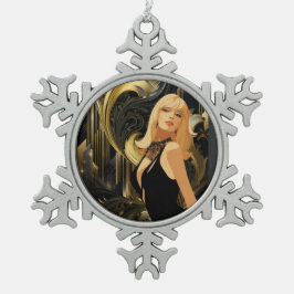 POWER DER SCHÖNHEIT 3 SCHNEEFLOCKEN Zinn-Ornament