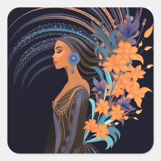 POWER DER SCHÖNHEIT Nr. 5 Quadratischer Aufkleber (Vorderseite)