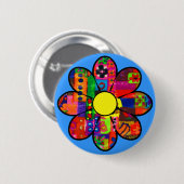Power der sechziger Blume Button (Vorne & Hinten)