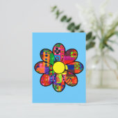 Power der sechziger Blume Postkarte (Stehend Vorderseite)
