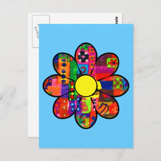 Power der sechziger Blume Postkarte (Vorne/Hinten)