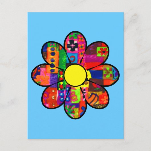 Power der sechziger Blume Postkarte (Vorderseite)