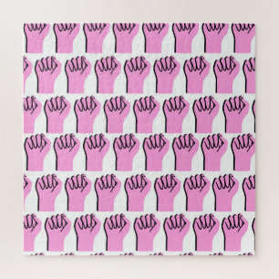 Power des Feminismus: Symbolisches Vintages Muster Puzzle