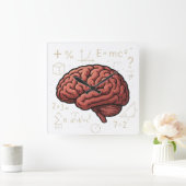 Power des Gehirns Quadratische Wanduhr (Zuhause)