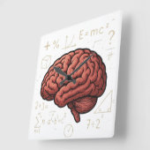 Power des Gehirns Quadratische Wanduhr (Winkel)