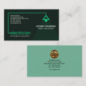 Power des grünen Elektrikers, Kabelleuchte Visitenkarte (Vorne/Hinten)
