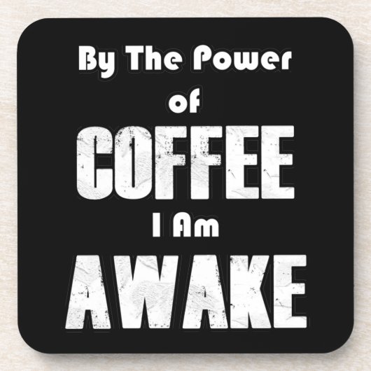 Power des Kaffees (in Weiß) Getränkeuntersetzer (Vorderseite)