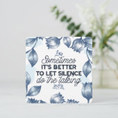 Power des Schweigens - inspirierendes Zitat Feiertagskarte (Stehend Vorderseite)