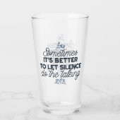 Power des Schweigens - inspirierendes Zitat Glas (Rückseite)