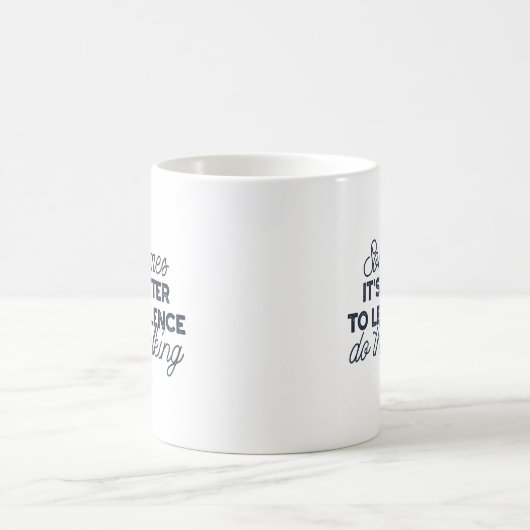 Power des Schweigens - inspirierendes Zitat Kaffeetasse (Mittel)