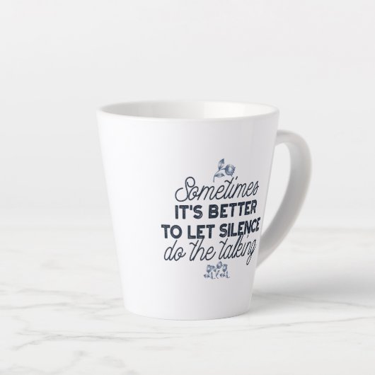 Power des Schweigens - inspirierendes Zitat Milchtasse (Rechte Ecke)