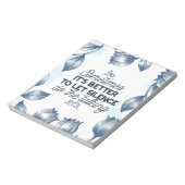 Power des Schweigens - inspirierendes Zitat Notizblock (Rotiert)