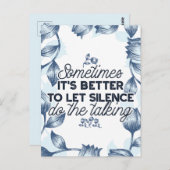 Power des Schweigens - inspirierendes Zitat Postkarte (Vorne/Hinten)