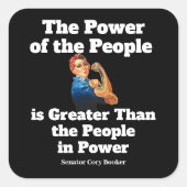 Power des Volksaufklebers Quadratischer Aufkleber (Vorderseite)