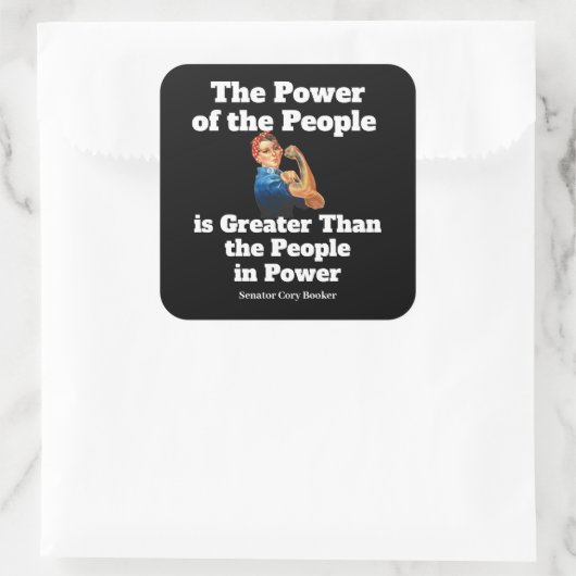 Power des Volksaufklebers Quadratischer Aufkleber (Tasche)