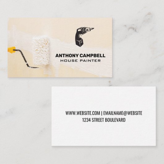 Power-Drill | Paint Roller Visitenkarte (Vorne/Hinten)