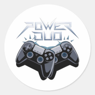 Power Duo Sleek Gray Gaming Aufkleber
