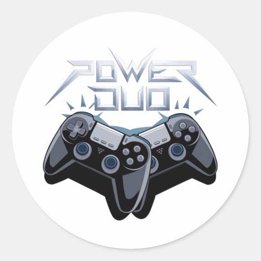 Power Duo Sleek Gray Gaming Sticker (Vorderseite)
