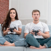 Power Duo Sleek Gray Gaming T - Shirt