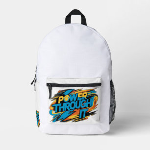 Power durch bedruckter rucksack