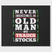 Power eines alten Mannes, der Aktien handelt Geschenkpapier (Flach)