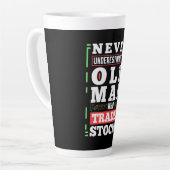 Power eines alten Mannes, der Aktien handelt Milchtasse (Linke Ecke)