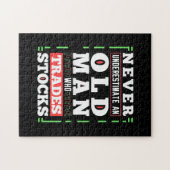 Power eines alten Mannes, der Aktien handelt Puzzle (Horizontal)