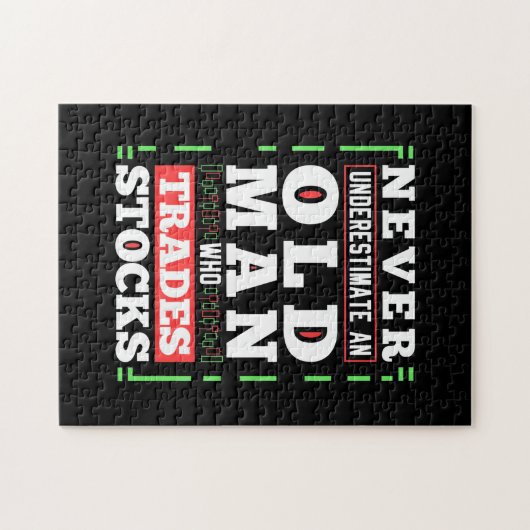 Power eines alten Mannes, der Aktien handelt Puzzle (Horizontal)