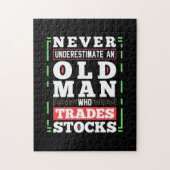 Power eines alten Mannes, der Aktien handelt Puzzle (Vertikal)