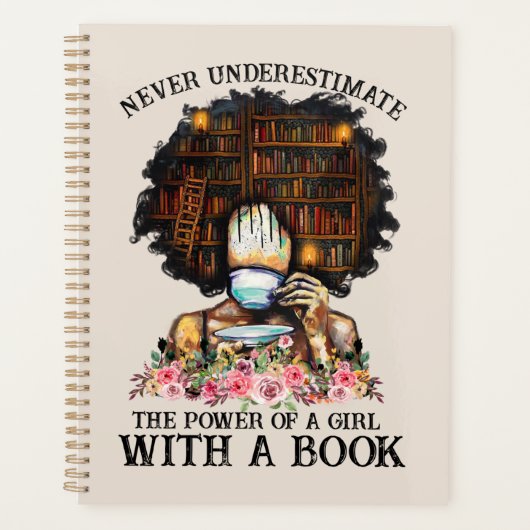 Power eines Mädchens mit Buch Planer (Vorderseite)