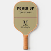 Power | Elegant Monogram Sand Ecru Pickleball Schläger (Vorderseite)
