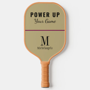 Power   Elegant Monogram Sand Ecru Pickleball Schläger