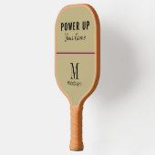 Power | Elegant Monogram Sand Ecru Pickleball Schläger (Links)