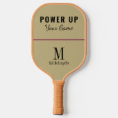 Power | Elegant Monogram Sand Ecru Pickleball Schläger (Rückseite)