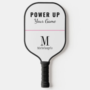 Power Elegant Monogram Schwarz-weiß Pickleball Schläger