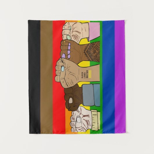 Power-Fäuste/BLM-Tapeten Wandteppich (Vorderseite)