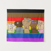 Power-Fäuste/BLM-Tapeten Wandteppich (Vorderseite (Horizontal))