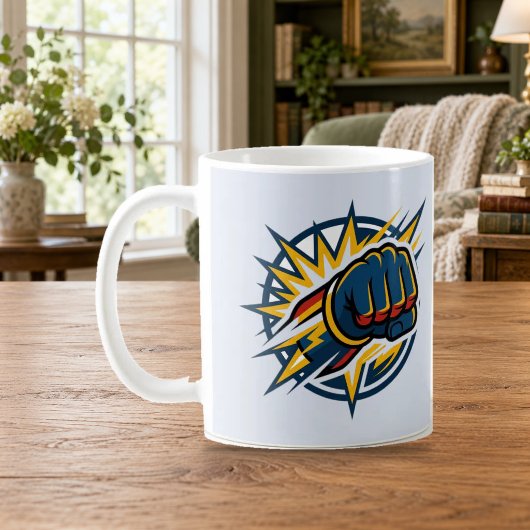 Power Fist Blitz-Emblem Heldentasse Kaffeetasse