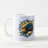 Power Fist Blitz-Emblem Heldentasse Kaffeetasse (Links)
