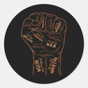 Power Fist Hand Inspirierend Black Heist Black His Runder Aufkleber