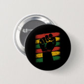 Power Fist Juneteenth Cool Melanin Pride African Button (Vorne & Hinten)
