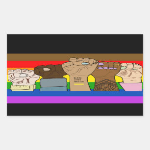 Power Fists/BLM Rechteckaufkleber Rechteckiger Aufkleber