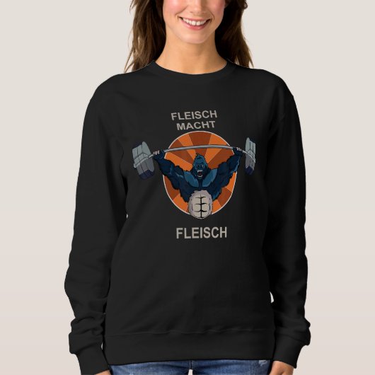 Power Fleisch Bodybuilding Sport Sweatshirt (Vorderseite)