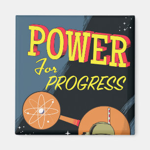 Power For Progress Vintage-Atomposter Magnet
