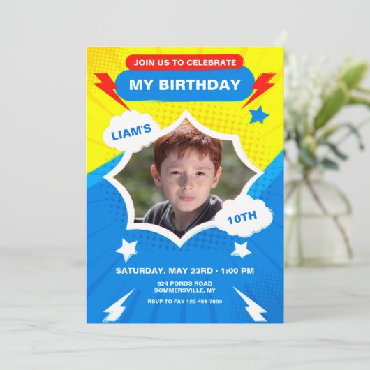 Power Foto Einladung (Stehend Vorderseite)