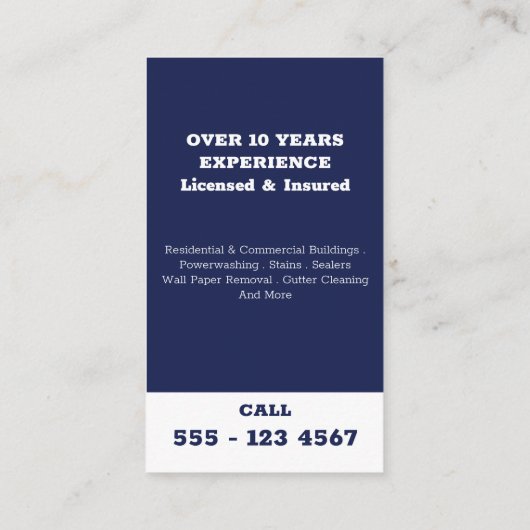 Power für die Malerei Monogram Logo Blau Visitenkarte (Rückseite)